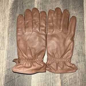 Vintage‎ Brown Soft Leather Lined Gloves